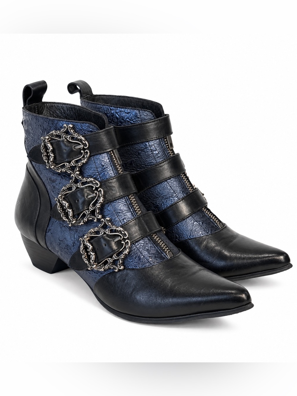 John Fluevog Truth Eileen Ankle Ornate Buckle Whimsical Steampunk Statement Boot